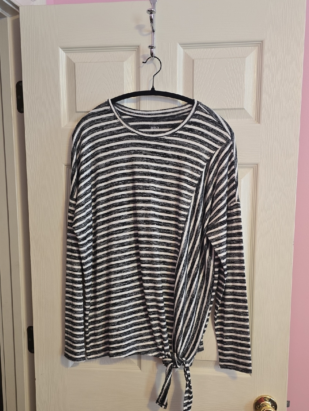 a.n.a‎ Black & White Striped Knit Tee